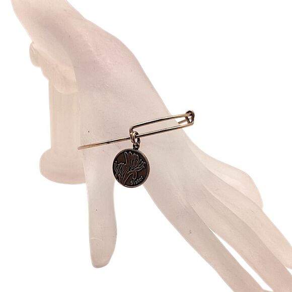 Alex and Ani Sister Charm Bracelet Bangle Adjustable Gold Tone USA Made Y2K - Picture 4 of 14